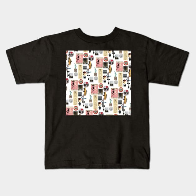 nyc all over Kids T-Shirt by oxrangejuice